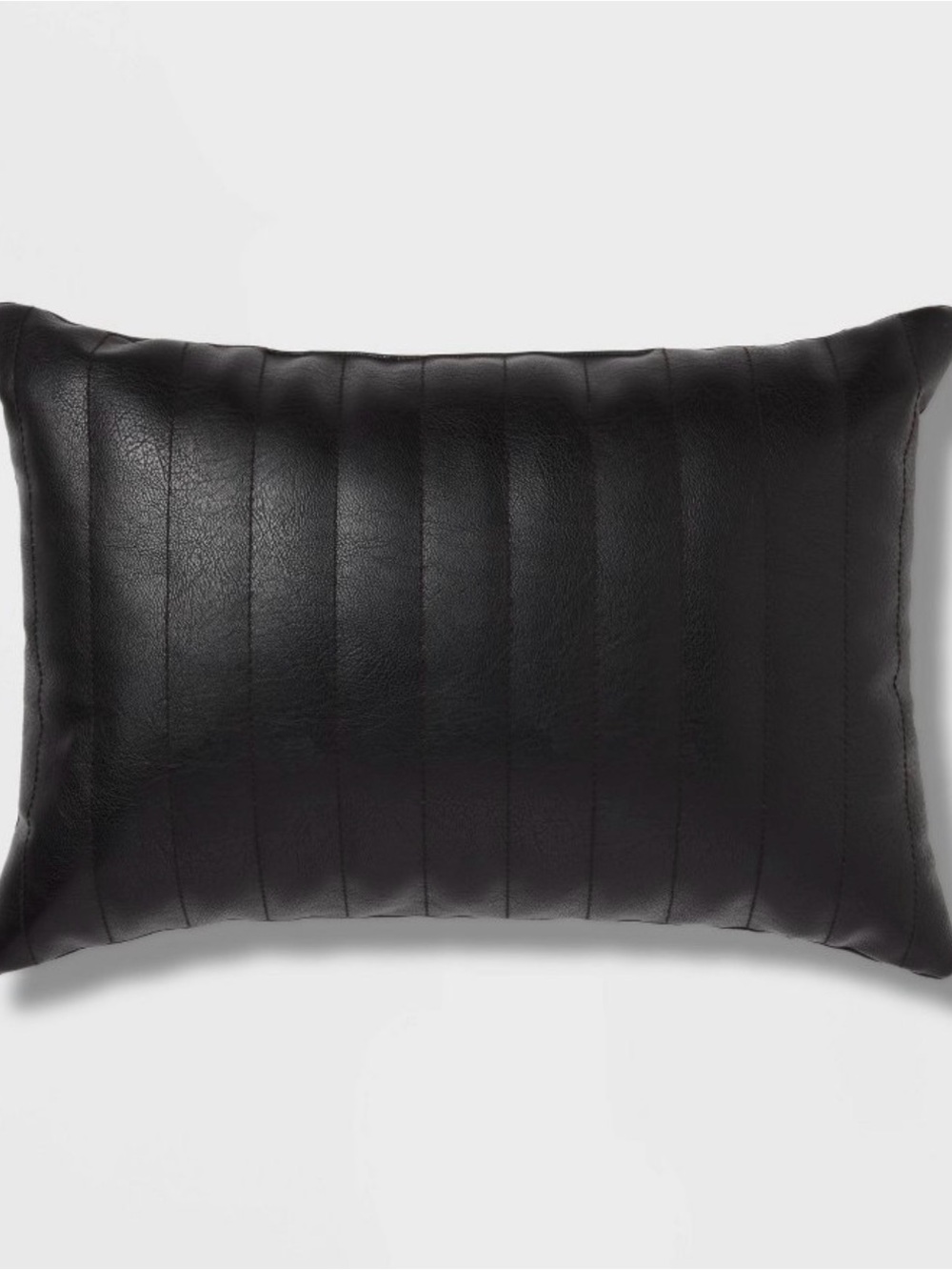 Threshold Leather Lumbar Pillow Black